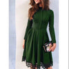 Long Sleeve Casual Lace Bottom Dress