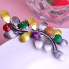 Artificial Jade Clip Pin Brooch