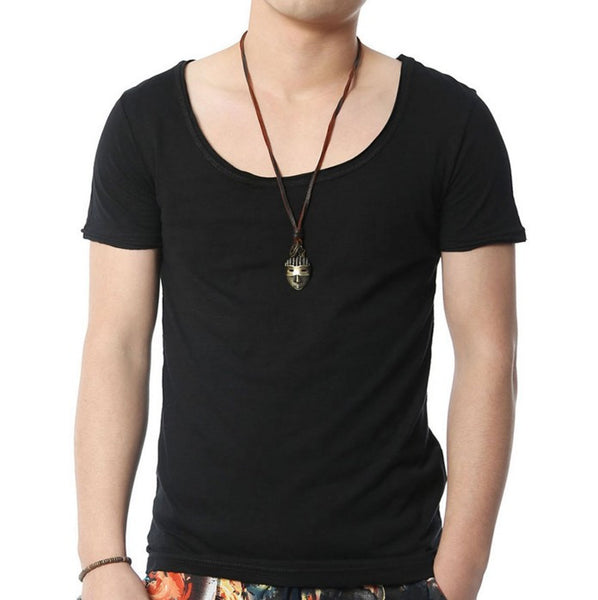 V Neck Retro Brand Cotton T-Shirt