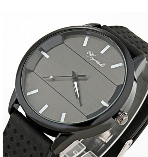 Silicone Leather Analog Watch Men