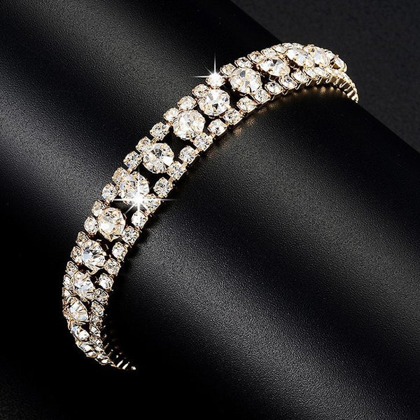 Hand-Woven Rhinestone Beads Bracelet