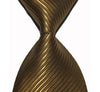 Dark Gold Striped Jacquard Woven Silk Tie