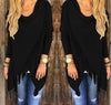 Bohemian Tassel Irregular Draped Knitted Shirt