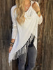 Bohemian Tassel Irregular Draped Knitted Shirt