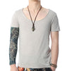 V Neck Retro Brand Cotton T-Shirt