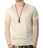 V Neck Retro Brand Cotton T-Shirt