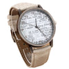 Newspaper Jean Fabric Analog Wrist Watch