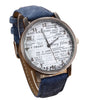 Newspaper Jean Fabric Analog Wrist Watch