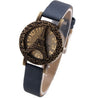 Effiel Tower Crystal Rhinestone Leather Watch