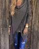 Bohemian Tassel Irregular Draped Knitted Shirt